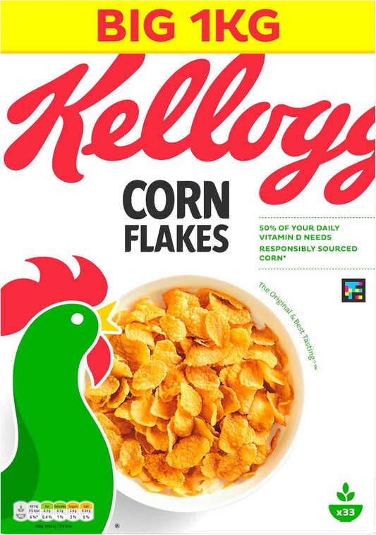 Kellogg's Corn Flakes Breakfast Cereal 1kg